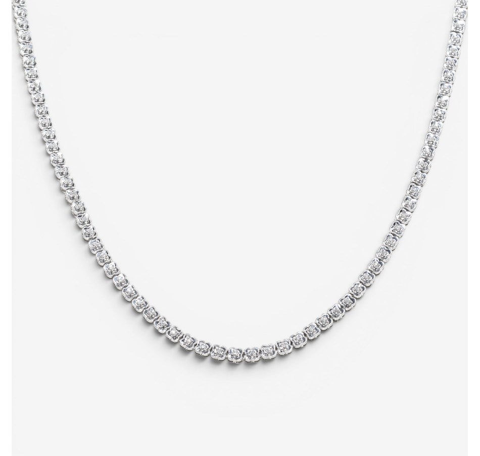 Image 756044.jpg, Product 756-044 / Price $9,988.00, Estate Originals 18K White Gold 17" Floral Design Diamond Tennis Necklace from Estate Originals on TSC.ca's Jewellery department
