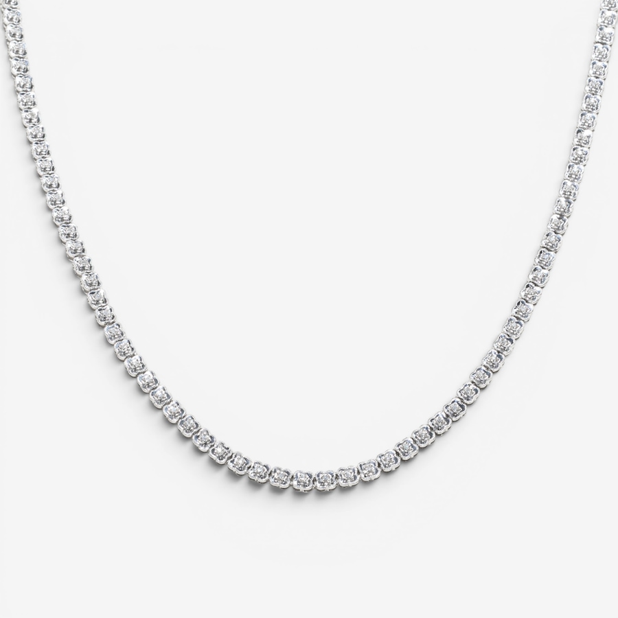 Image 756044.jpg, Product 756-044 / Price $10,995.00, Estate Originals 18K White Gold 17" Floral Design Diamond Tennis Necklace from Estate Originals on TSC.ca's Jewellery department