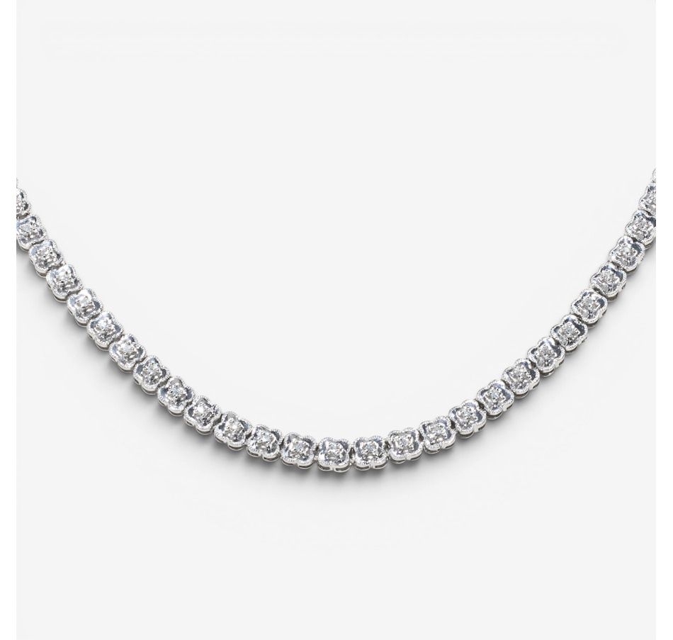 Image 756044_ALTMORE1.jpg, Product 756-044 / Price $9,988.00, Estate Originals 18K White Gold 17" Floral Design Diamond Tennis Necklace from Estate Originals on TSC.ca's Jewellery department
