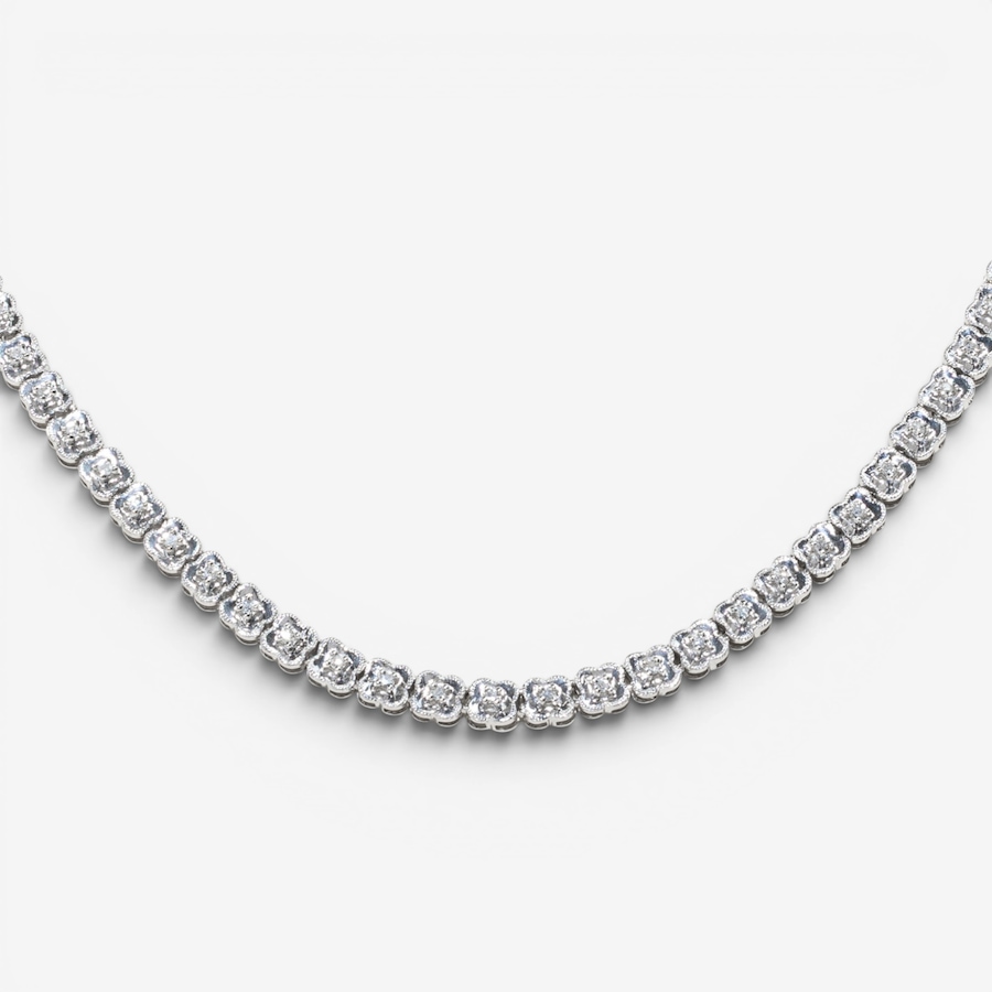 Image 756044_ALTMORE1.jpg, Product 756-044 / Price $10,995.00, Estate Originals 18K White Gold 17" Floral Design Diamond Tennis Necklace from Estate Originals on TSC.ca's Jewellery department