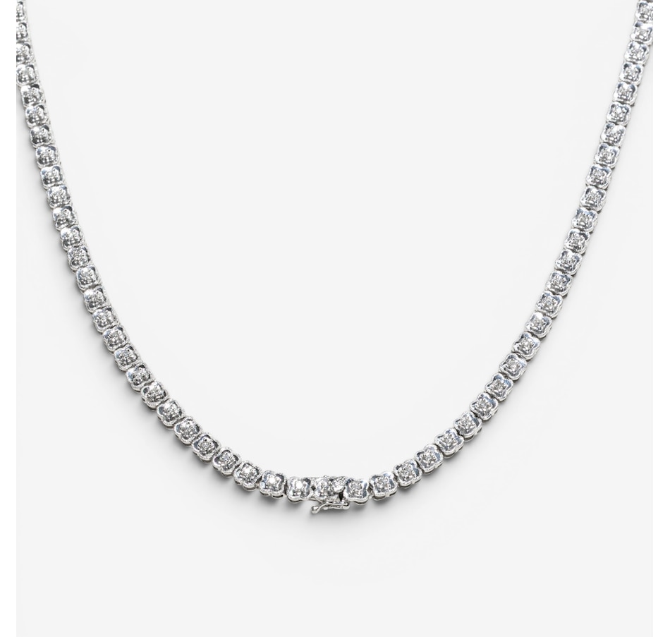 Image 756044_ALTMORE2.jpg, Product 756-044 / Price $9,988.00, Estate Originals 18K White Gold 17" Floral Design Diamond Tennis Necklace from Estate Originals on TSC.ca's Jewellery department