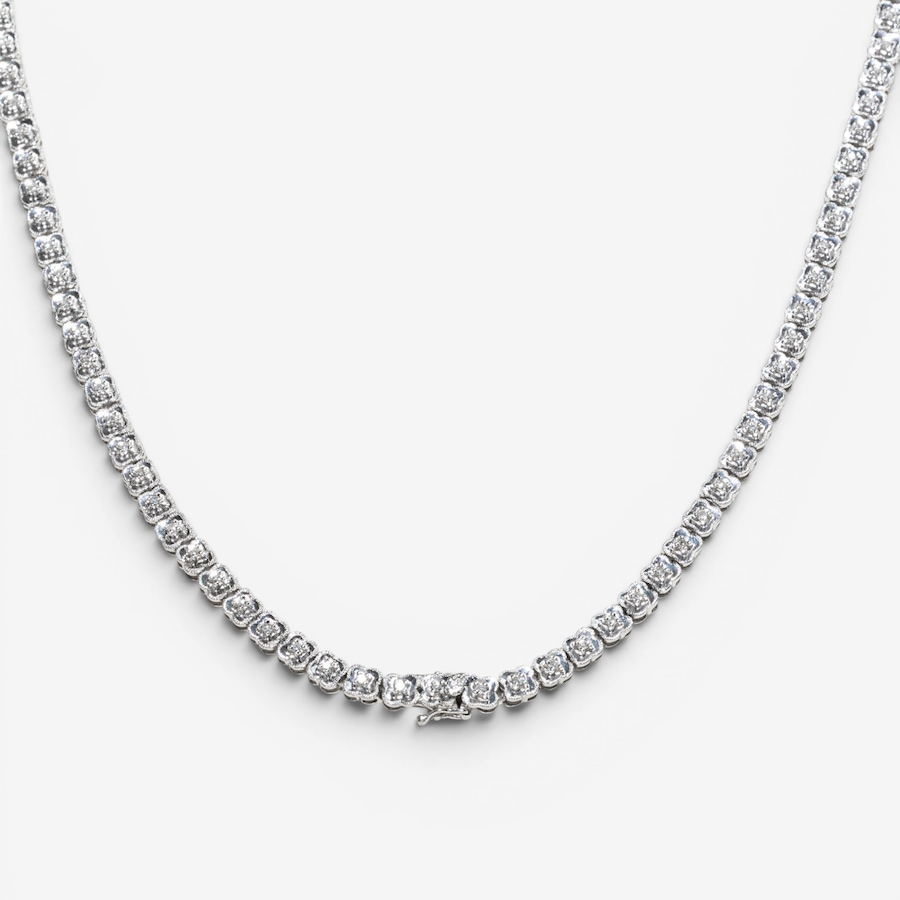 Image 756044_ALTMORE2.jpg, Product 756-044 / Price $10,995.00, Estate Originals 18K White Gold 17" Floral Design Diamond Tennis Necklace from Estate Originals on TSC.ca's Jewellery department
