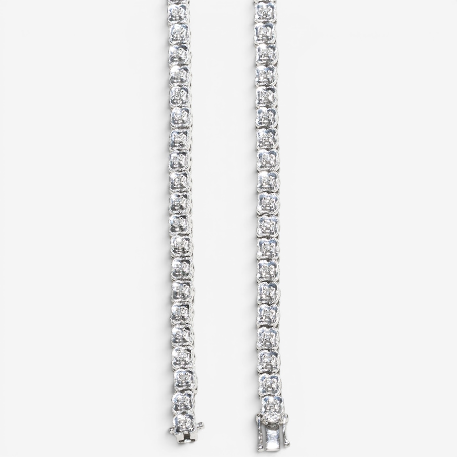 Image 756044_ALTMORE4.jpg, Product 756-044 / Price $10,995.00, Estate Originals 18K White Gold 17" Floral Design Diamond Tennis Necklace from Estate Originals on TSC.ca's Jewellery department