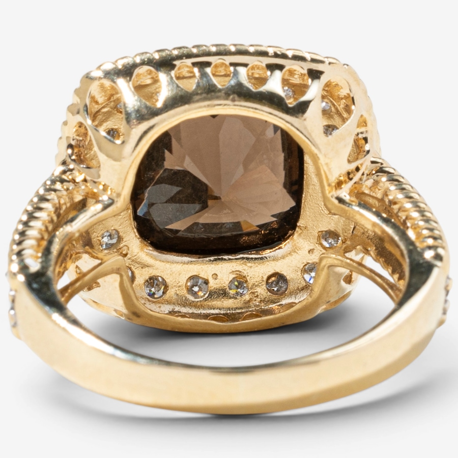 Image 756047_ALTMORE3.jpg, Product 756-047 / Price $2,495.00, Estate Originals 10K Yellow and White Gold Smokey Quartz and Diamond Halo Ring from Estate Originals on TSC.ca's Jewellery department