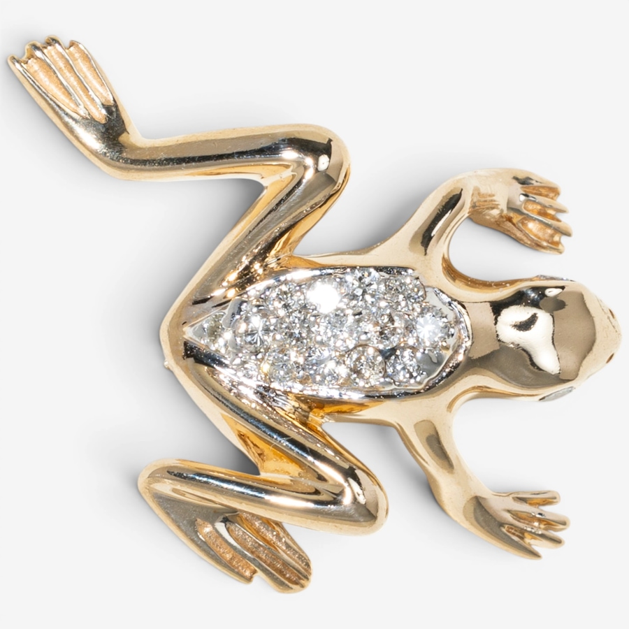 Image 756051_ALTMORE2.jpg, Product 756-051 / Price $1,788.00, Estate Originals 14K Yellow Gold Diamond Set Frog Motif Brooch from Estate Originals on TSC.ca's Jewellery department