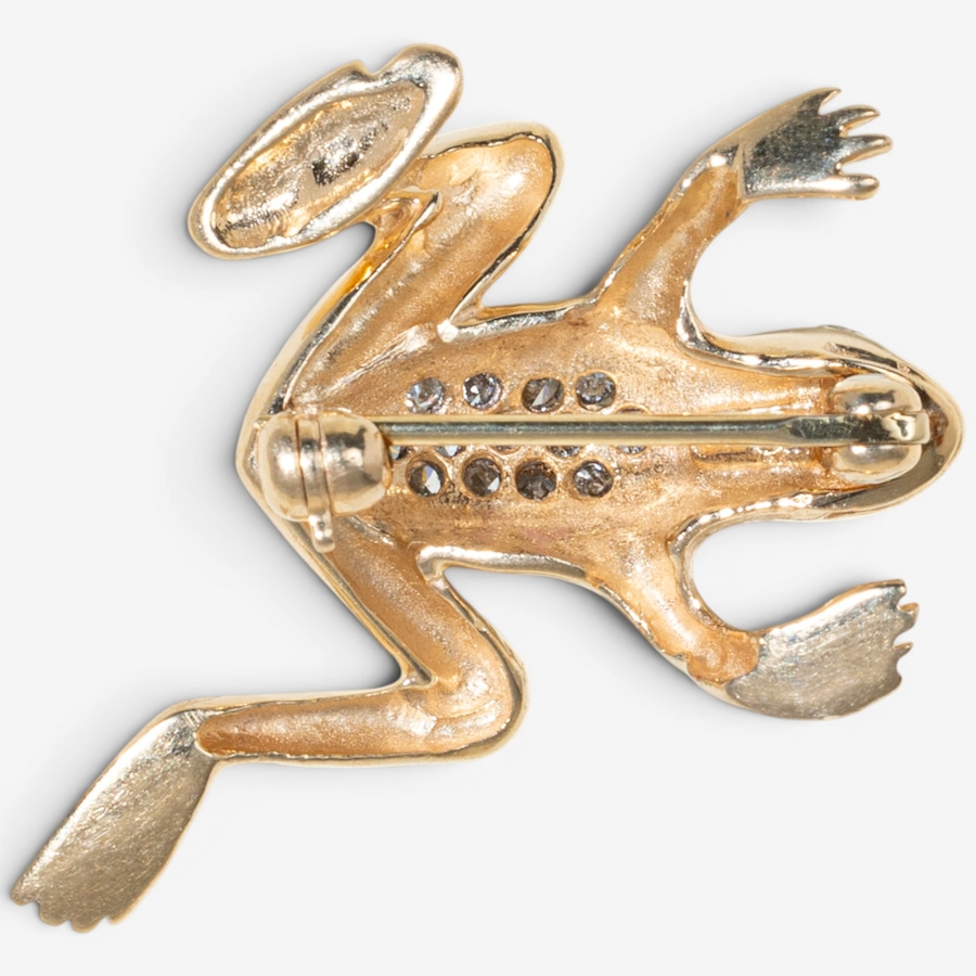 Image 756051_ALTMORE3.jpg, Product 756-051 / Price $1,788.00, Estate Originals 14K Yellow Gold Diamond Set Frog Motif Brooch from Estate Originals on TSC.ca's Jewellery department