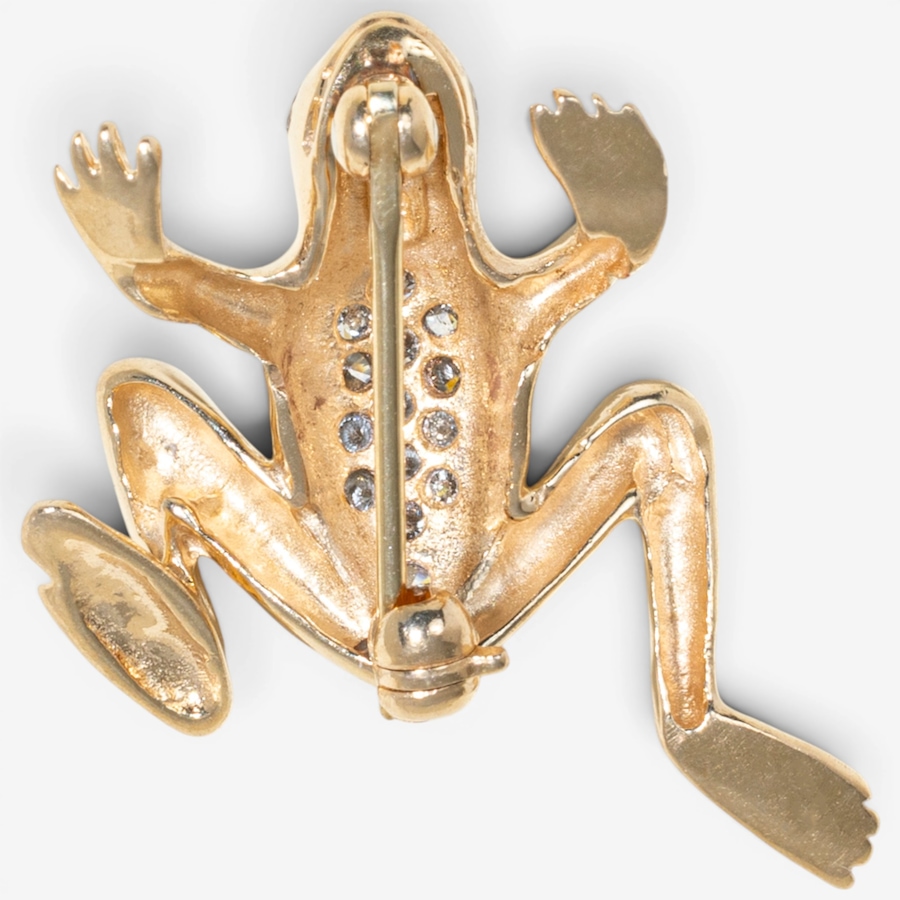 Image 756051_ALTMORE4.jpg, Product 756-051 / Price $1,788.00, Estate Originals 14K Yellow Gold Diamond Set Frog Motif Brooch from Estate Originals on TSC.ca's Jewellery department