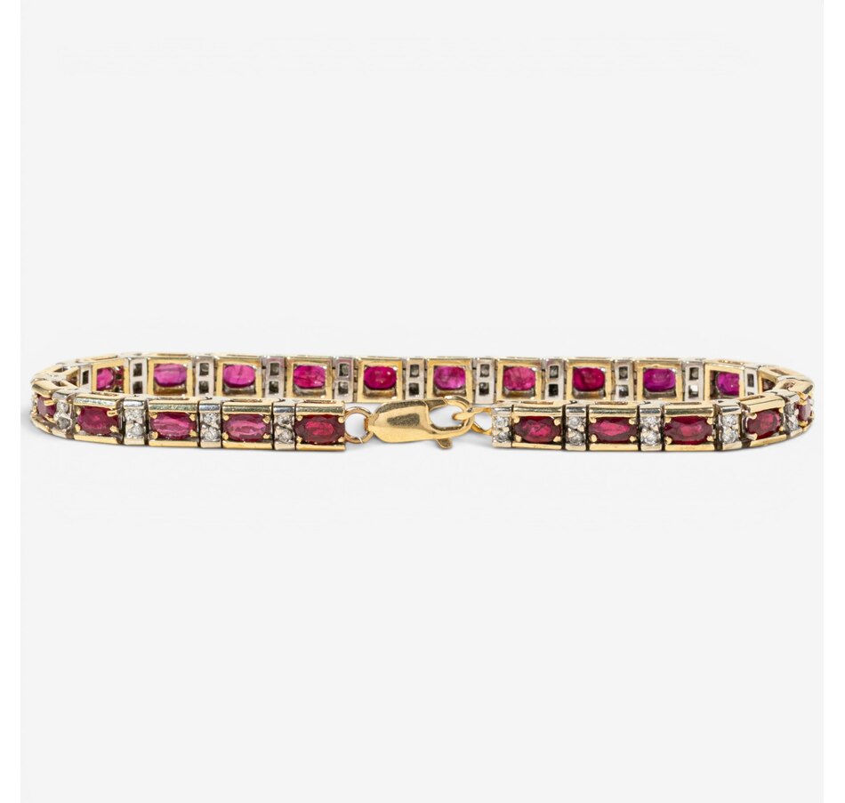 Image 756055_ALTMORE2.jpg, Product 756-055 / Price $8,488.00, Estate Originals 14K Yellow and White Gold 7.25" Ruby and Diamond Bracelet from Estate Originals on TSC.ca's Jewellery department