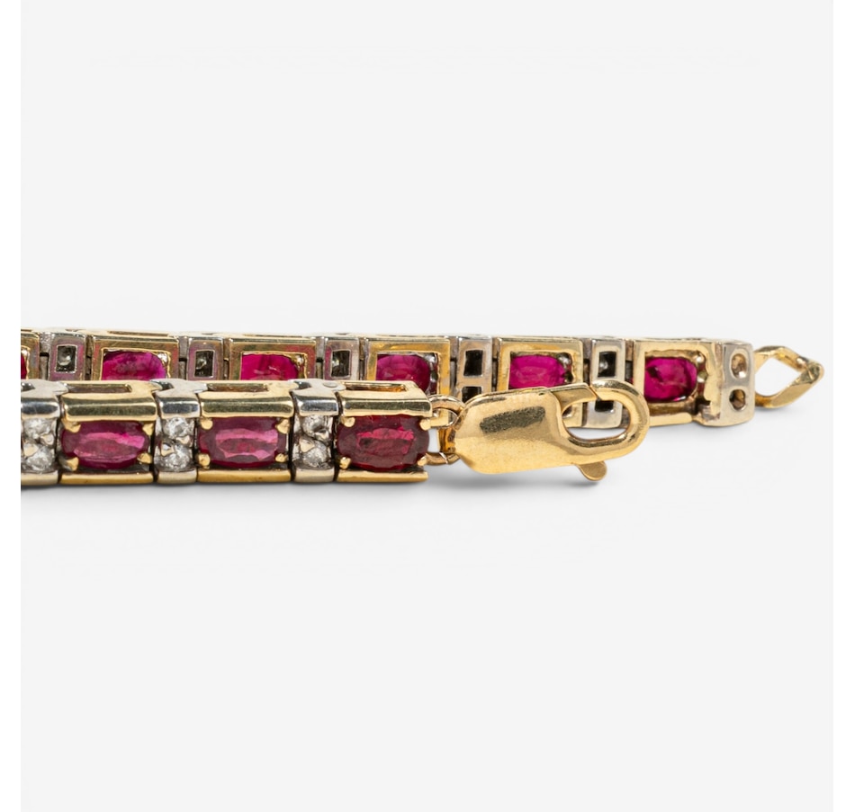 Image 756055_ALTMORE4.jpg, Product 756-055 / Price $8,488.00, Estate Originals 14K Yellow and White Gold 7.25" Ruby and Diamond Bracelet from Estate Originals on TSC.ca's Jewellery department