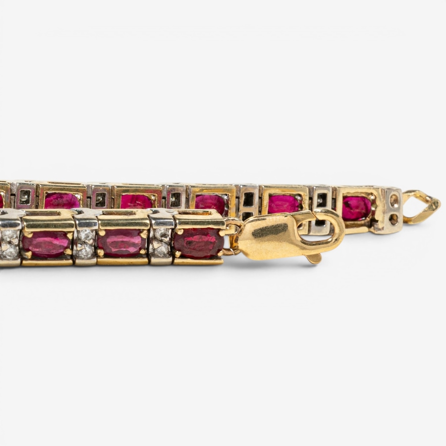 Image 756055_ALTMORE4.jpg, Product 756-055 / Price $8,995.00, Estate Originals 14K Yellow and White Gold 7.25" Ruby and Diamond Bracelet from Estate Originals on TSC.ca's Jewellery department