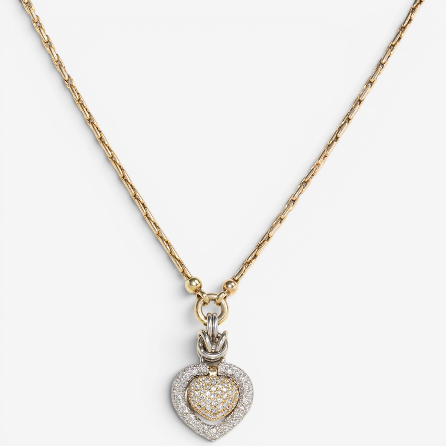 Image 756056_ALTMORE1.jpg, Product 756-056 / Price $7,488.00, Estate Originals Italian-Made 14K Yellow and White Gold 18.25" Diamond Heart Necklace  from Estate Originals on TSC.ca's Jewellery department