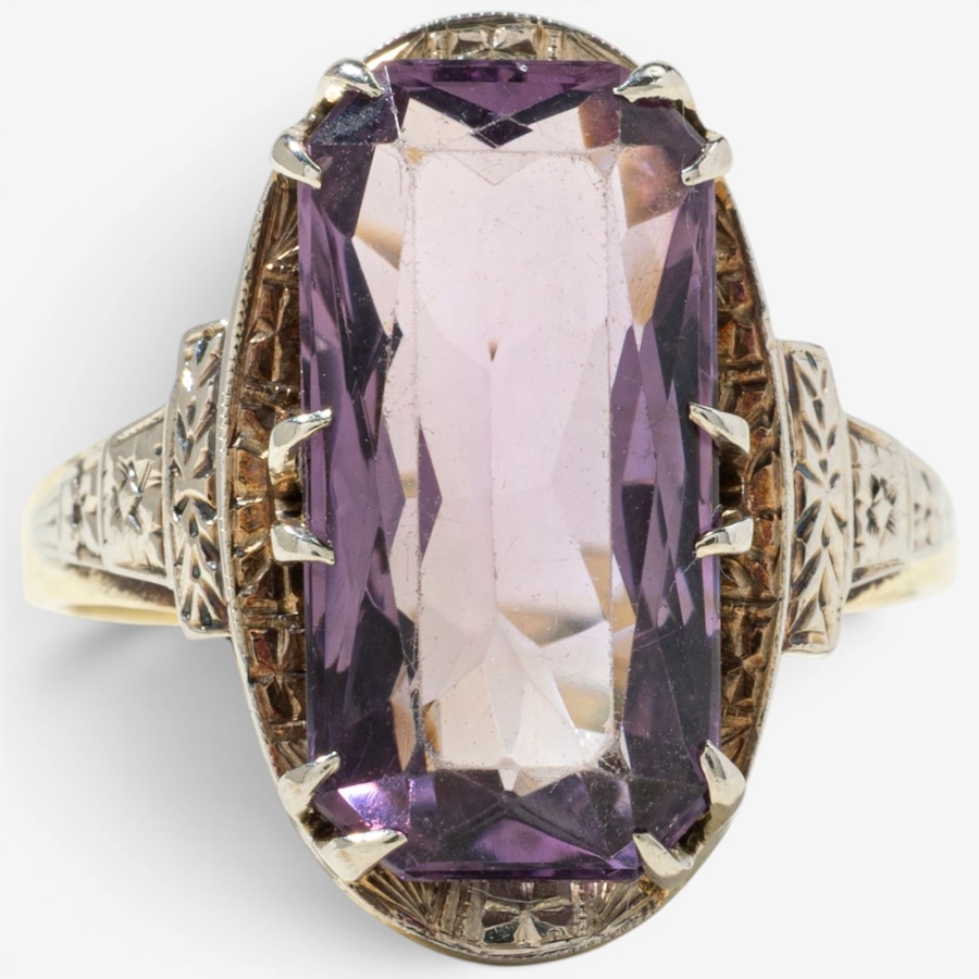 Image 756059.jpg, Product 756-059 / Price $1,288.00, Estate Originals 14K Yellow Gold Vintage 6.79 ctw Octagon-Cut Amethyst Ring from Estate Originals on TSC.ca's Jewellery department