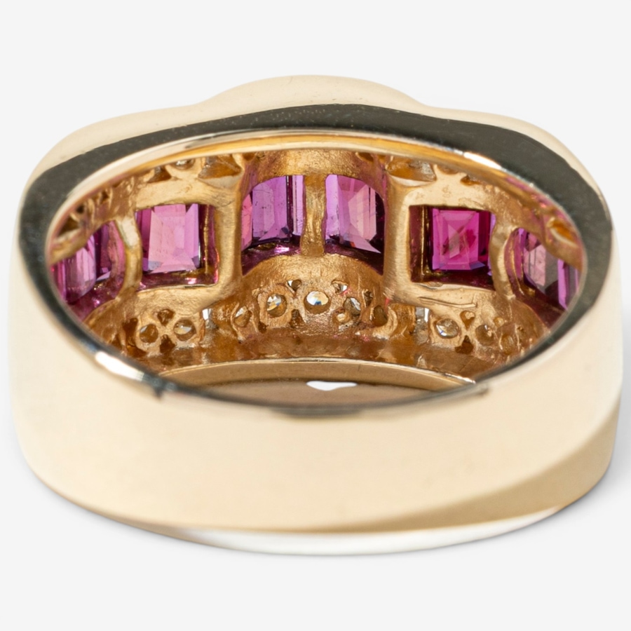 Image 756061_ALTMORE3.jpg, Product 756-061 / Price $3,695.00, Estate Originals 14K Yellow Gold Baguette-Cut Ruby and Diamond Wave Ring from Estate Originals on TSC.ca's Jewellery department