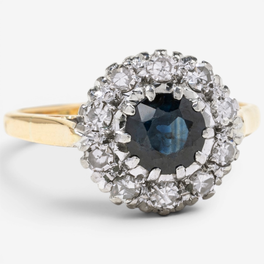 Image 756062_ALTMORE1.jpg, Product 756-062 / Price $2,795.00, Estate Originals 18K and Platinum Sapphire and Diamond Cluster Ring from Estate Originals on TSC.ca's Jewellery department