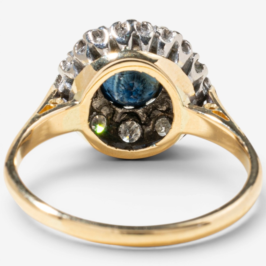 Image 756062_ALTMORE3.jpg, Product 756-062 / Price $2,795.00, Estate Originals 18K and Platinum Sapphire and Diamond Cluster Ring from Estate Originals on TSC.ca's Jewellery department