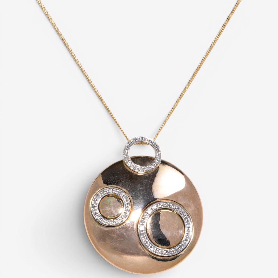 Image 756064.jpg, Product 756-064 / Price $1,588.00, Estate Originals 10K Yellow and White Gold Circle Diamond Pendant from Estate Originals on TSC.ca's Jewellery department