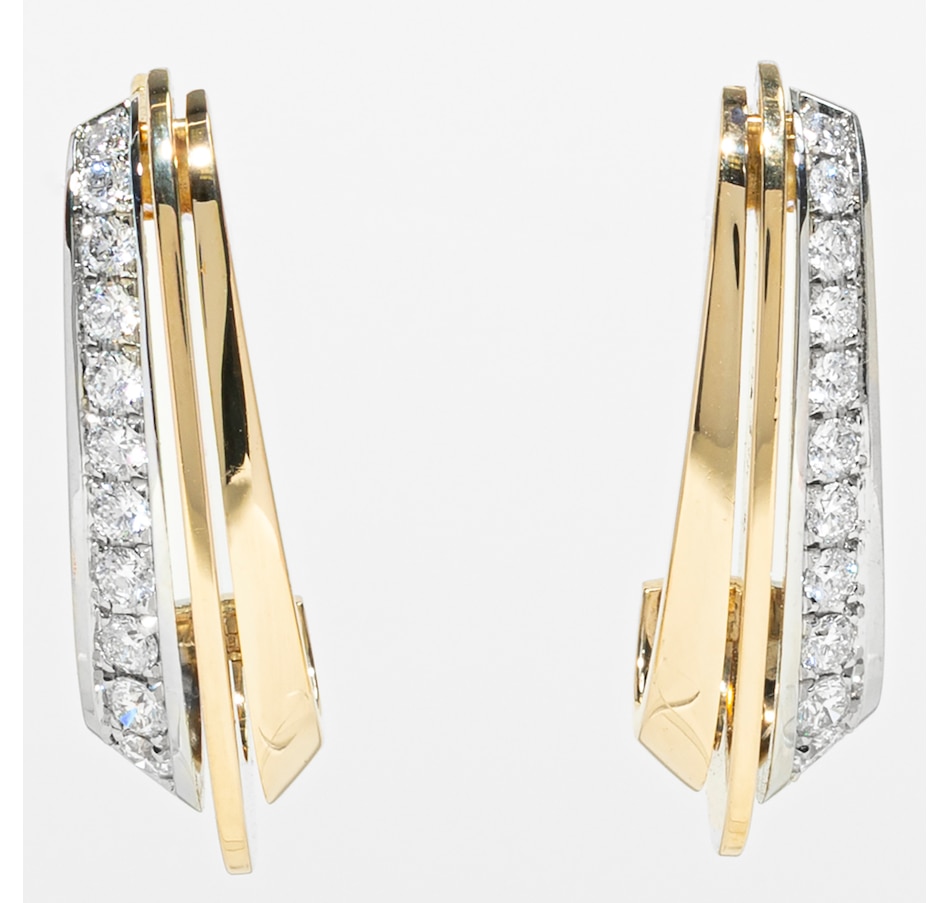 Image 756065.jpg, Product 756-065 / Price $4,988.00, Estate Originals 18K Yellow and White Gold Diamond-Set Shrimp Style Earrings from Estate Originals on TSC.ca's Jewellery department