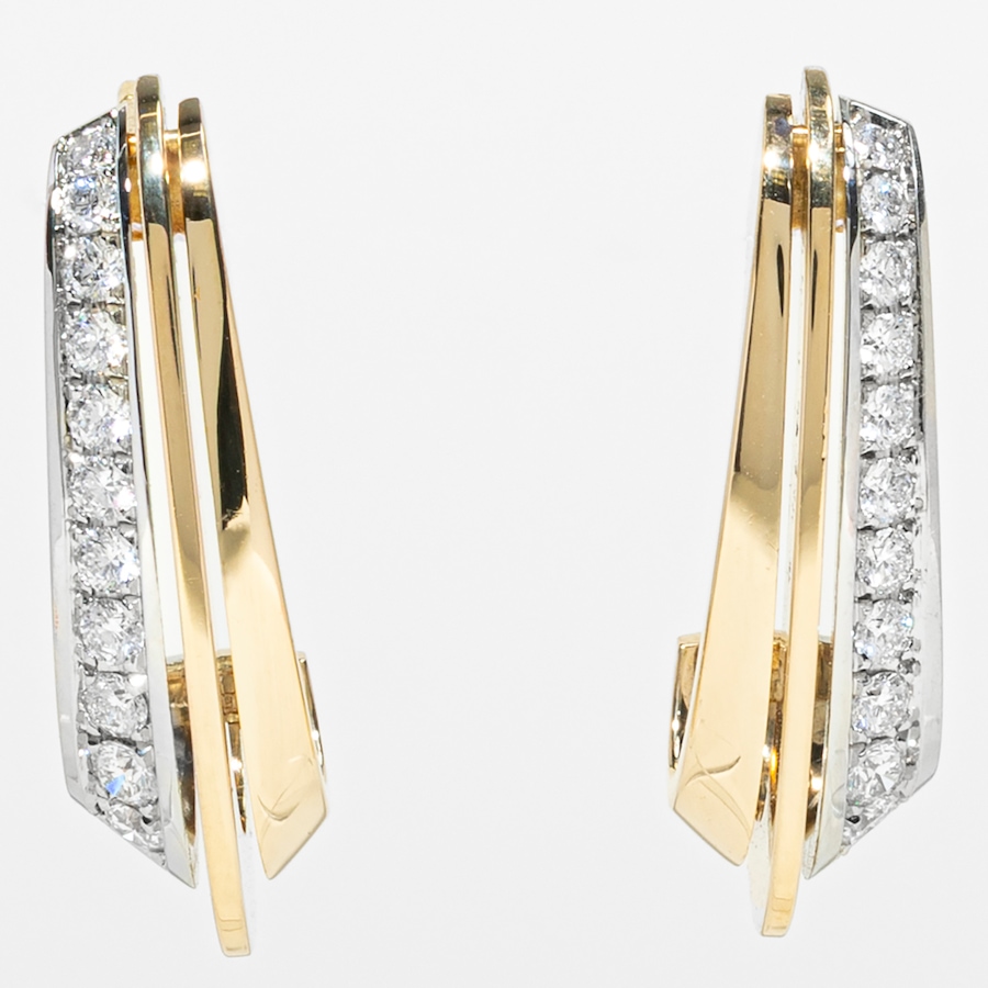 Image 756065.jpg, Product 756-065 / Price $5,495.00, Estate Originals 18K Yellow and White Gold Diamond-Set Shrimp Style Earrings from Estate Originals on TSC.ca's Jewellery department
