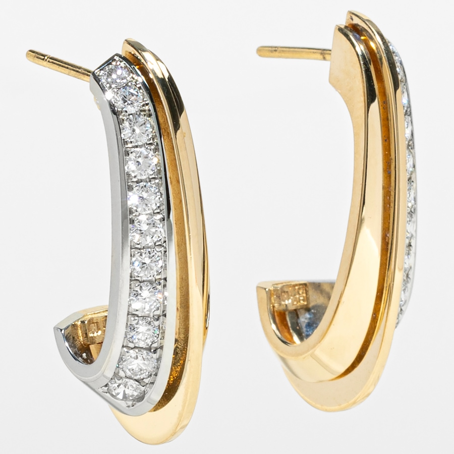 Image 756065_ALTMORE1.jpg, Product 756-065 / Price $5,495.00, Estate Originals 18K Yellow and White Gold Diamond-Set Shrimp Style Earrings from Estate Originals on TSC.ca's Jewellery department