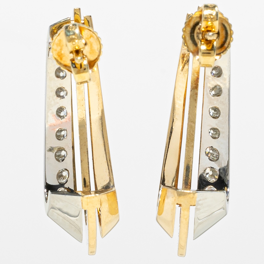 Image 756065_ALTMORE2.jpg, Product 756-065 / Price $5,495.00, Estate Originals 18K Yellow and White Gold Diamond-Set Shrimp Style Earrings from Estate Originals on TSC.ca's Jewellery department