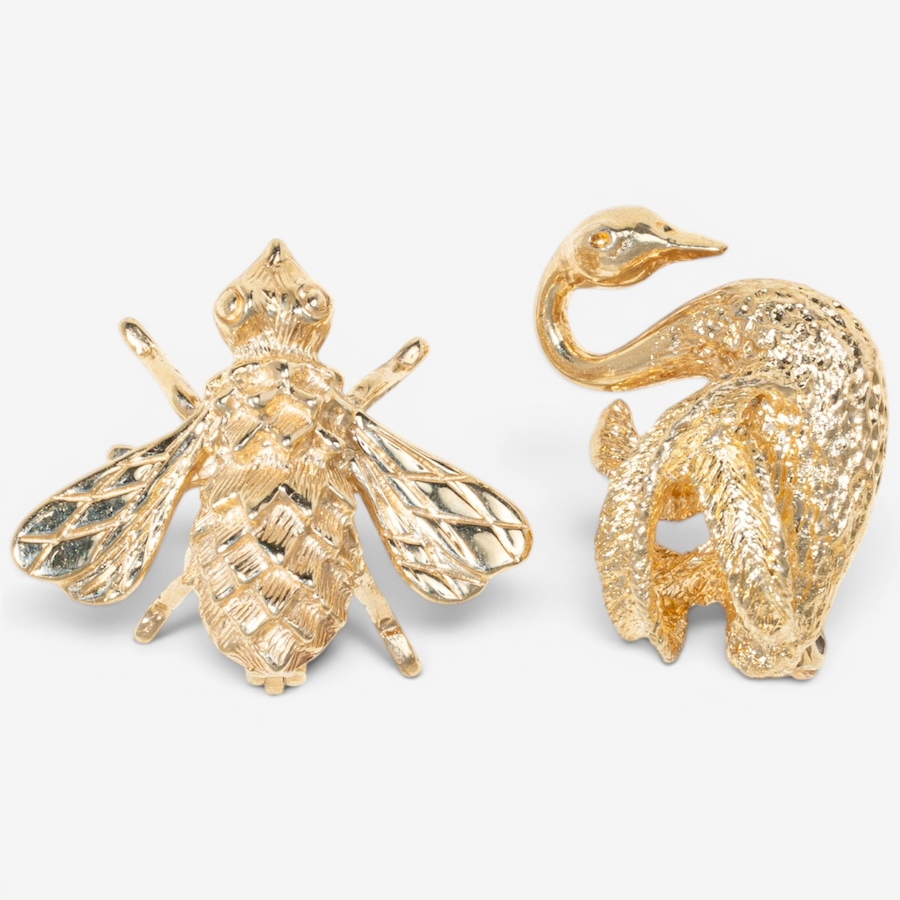 Image 756066.jpg, Product 756-066 / Price $2,495.00, Estate Originals 14K Yellow Gold Fly Motif and Swan Motif Scatter Pins from Estate Originals on TSC.ca's Jewellery department