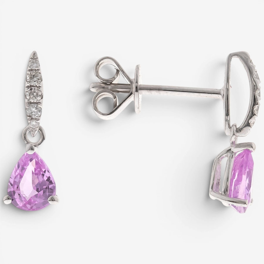 Image 756069.jpg, Product 756-069 / Price $799.99, 14K White Gold Pink Sapphire & Diamond Earrings from Diamond Show on TSC.ca's Jewellery department
