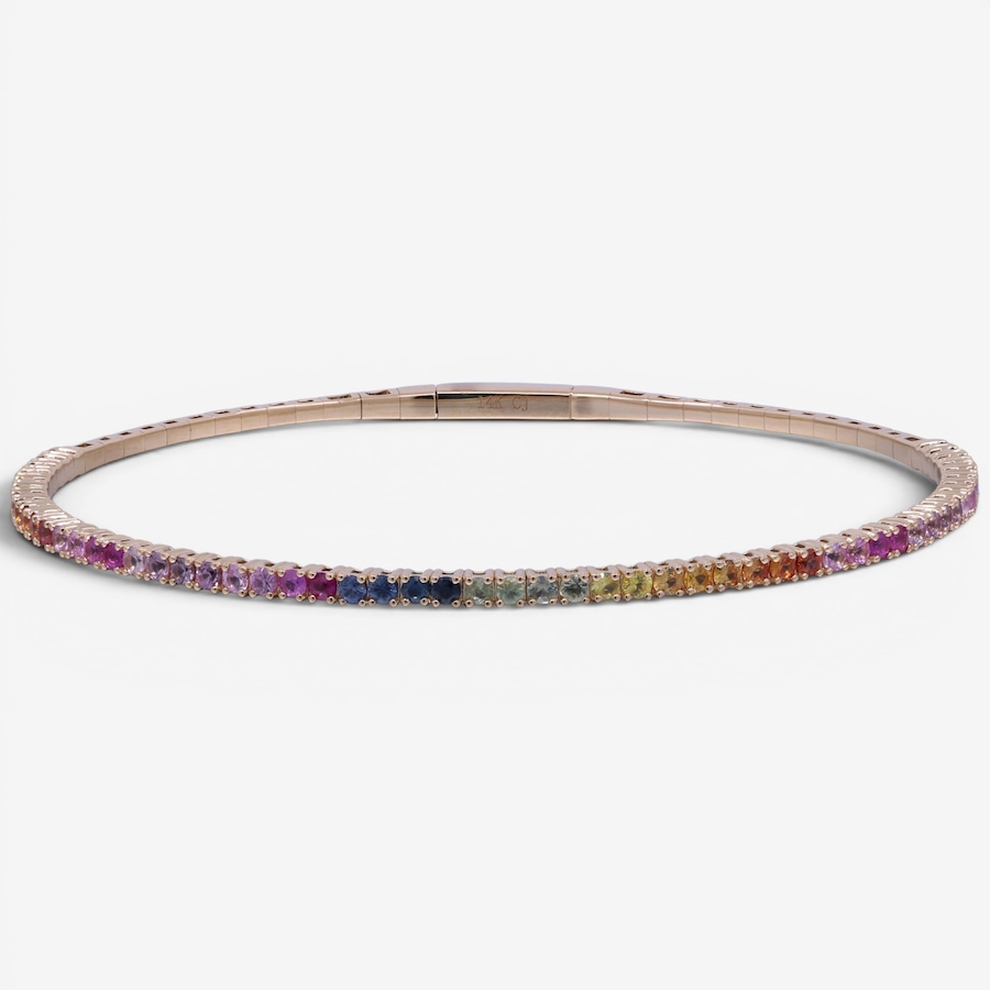 Image 756073.jpg, Product 756-073 / Price $3,399.99, 14K Yellow Gold Multi Colour Sapphire Bracelet from Diamond Show on TSC.ca's Jewellery department