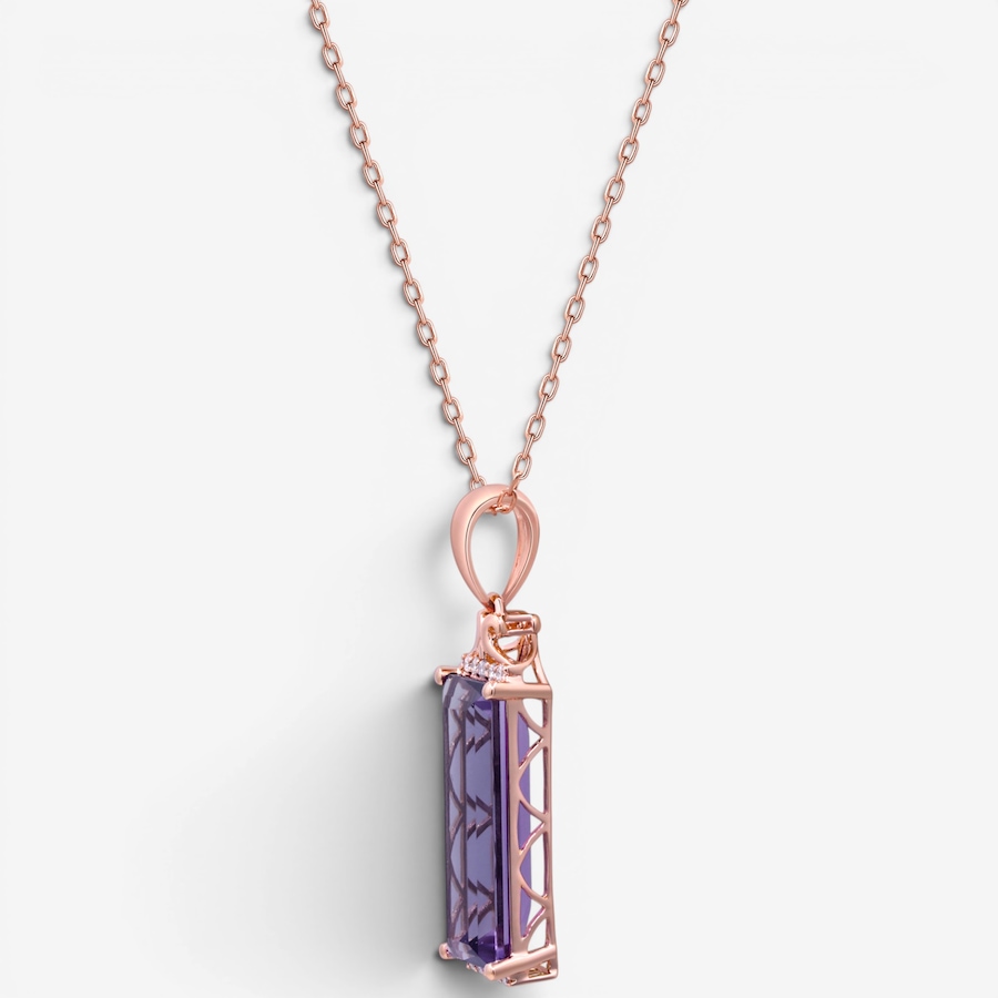 Image 756075_ALTMORE1.jpg, Product 756-075 / Price $1,129.99, 10K Rose Gold Amethyst & Diamond Pendant with Chain from Diamond Show on TSC.ca's Jewellery department