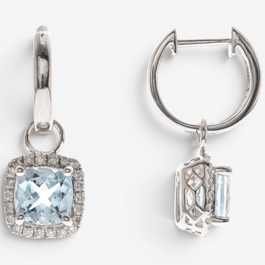 Image 756089.jpg, Product 756-089 / Price $1,999.99, Cirari 14K White Gold Aquamarine & Diamond Leverback Earrings from Cirari on TSC.ca's Jewellery department