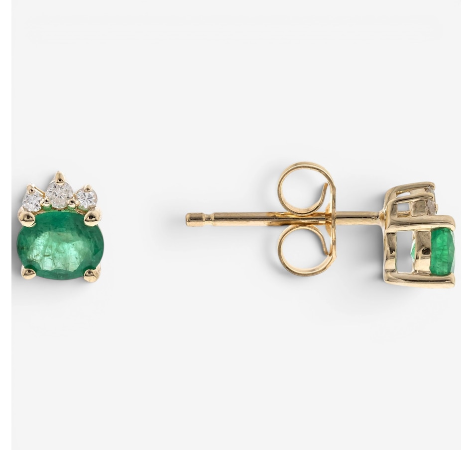 Image 756093.jpg, Product 756-093 / Price $649.99, Cirari 10K Yellow Gold Emerald & Diamond Stud Earrings from Cirari on TSC.ca's Jewellery department