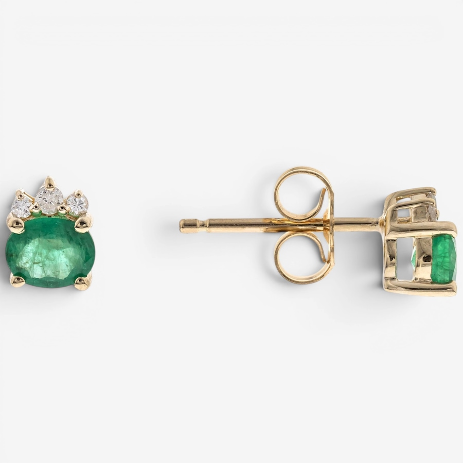 Image 756093.jpg, Product 756-093 / Price $749.99, Cirari 10K Yellow Gold Emerald & Diamond Stud Earrings from Cirari on TSC.ca's Jewellery department
