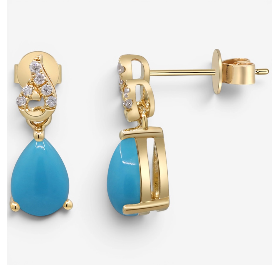 Image 756096_ALTMORE1.jpg, Product 756-096 / Price $599.99, Cirari 10K Yellow Gold Turquoise & Diamond Earrings from Cirari on TSC.ca's Jewellery department