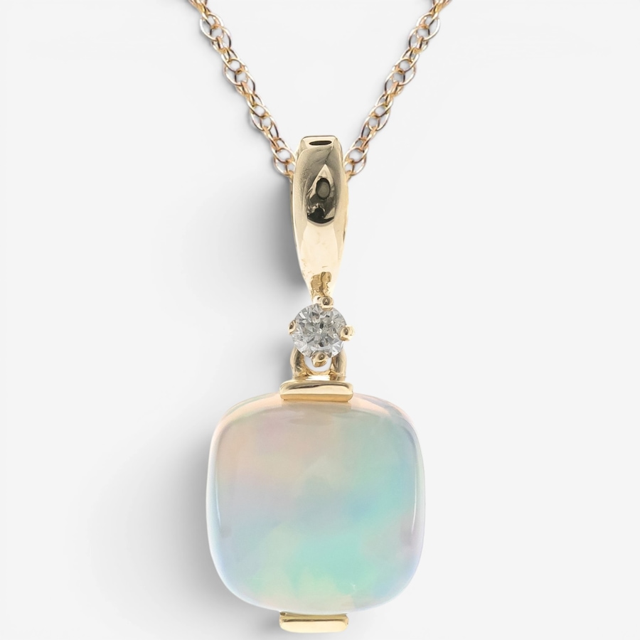 Image 756097.jpg, Product 756-097 / Price $449.99,  Cirari 10K Yellow Gold Ethiopian Opal & Diamond Pendant With Chain from Cirari on TSC.ca's Jewellery department