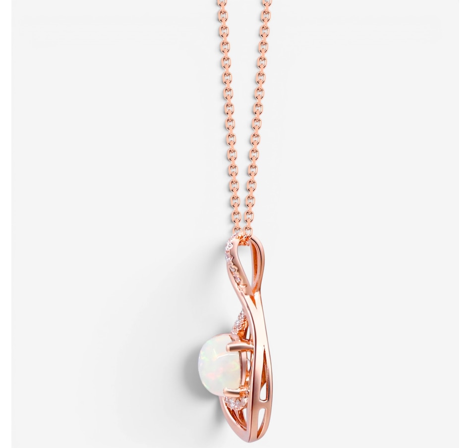 Image 756101_ALTMORE1.jpg, Product 756-101 / Price $779.99, Cirari 10K Rose Gold Ethiopian Opal & Diamond Pendant With Chain from Cirari on TSC.ca's Jewellery department