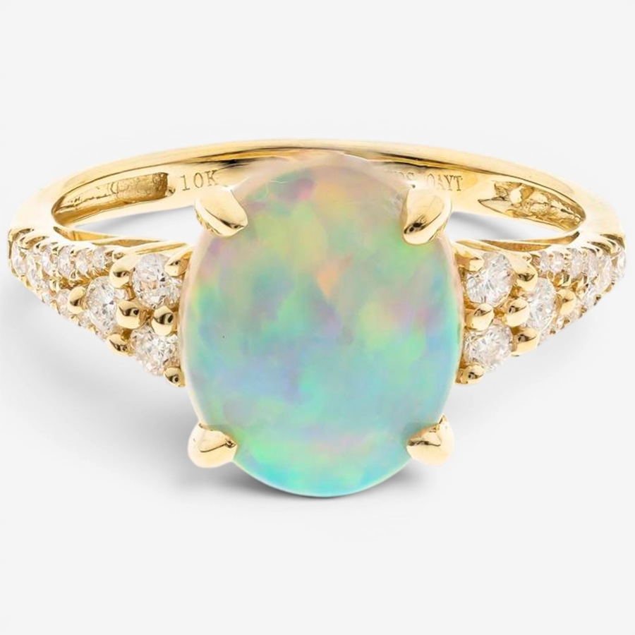 Image 756103.jpg, Product 756-103 / Price $1,699.99, Cirari 10K Yellow Gold Ethiopian Opal & Diamond Ring from Cirari on TSC.ca's Jewellery department