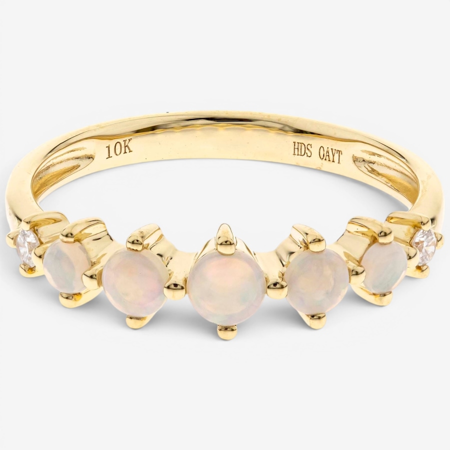Image 756104.jpg, Product 756-104 / Price $749.99, Cirari 10K Yellow Gold Australian Opal & Diamond Band Ring from Cirari on TSC.ca's Jewellery department