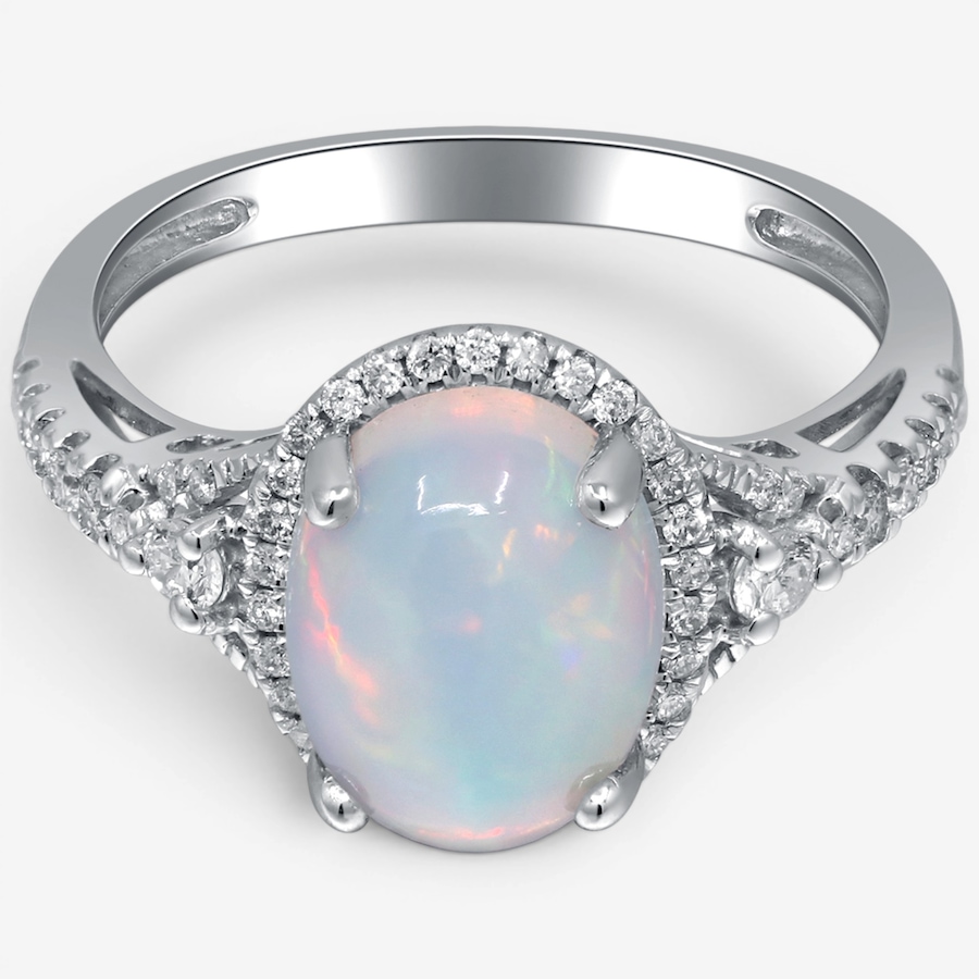 Image 756106.jpg, Product 756-106 / Price $1,649.99, Cirari 10K White Gold Ethiopian Opal & Diamond Ring from Cirari on TSC.ca's Jewellery department