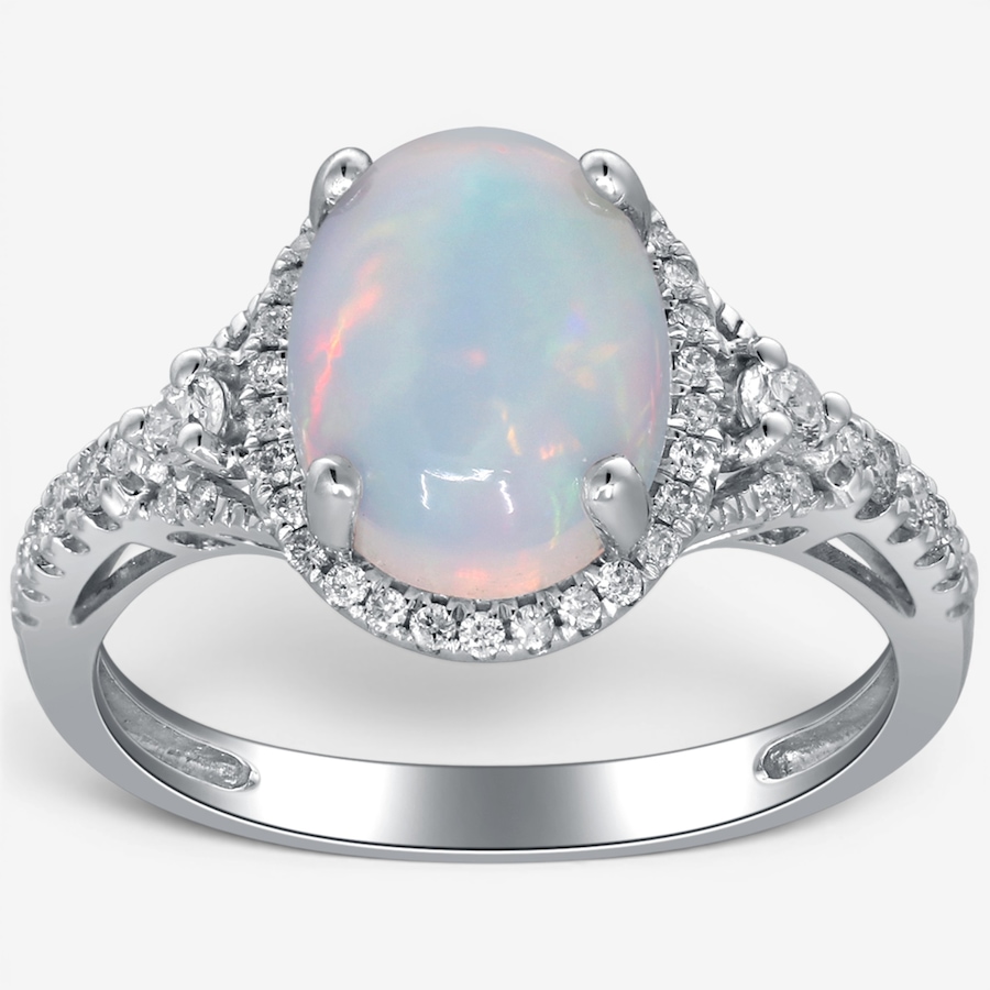 Image 756106_ALTMORE3.jpg, Product 756-106 / Price $1,649.99, Cirari 10K White Gold Ethiopian Opal & Diamond Ring from Cirari on TSC.ca's Jewellery department