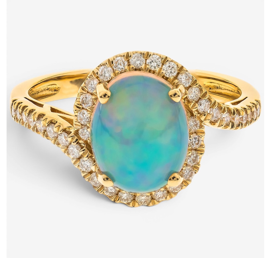 Image 756107.jpg, Product 756-107 / Price $1,599.99, Cirari 10K Yellow Gold Ethiopian Opal & Diamond Ring from Cirari on TSC.ca's Jewellery department