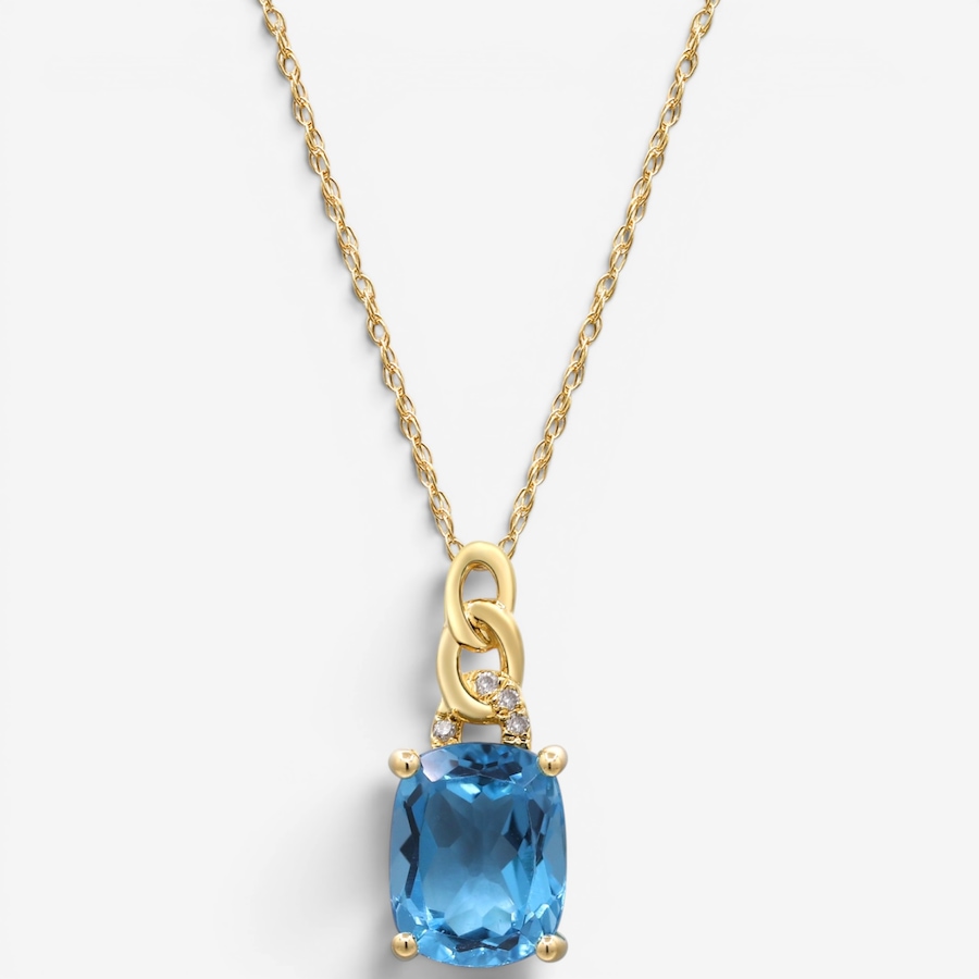 Image 756111.jpg, Product 756-111 / Price $749.99, Cirari 10K Yellow Gold Swiss Blue Topaz & Diamond Pendant With Chain from Cirari on TSC.ca's Jewellery department