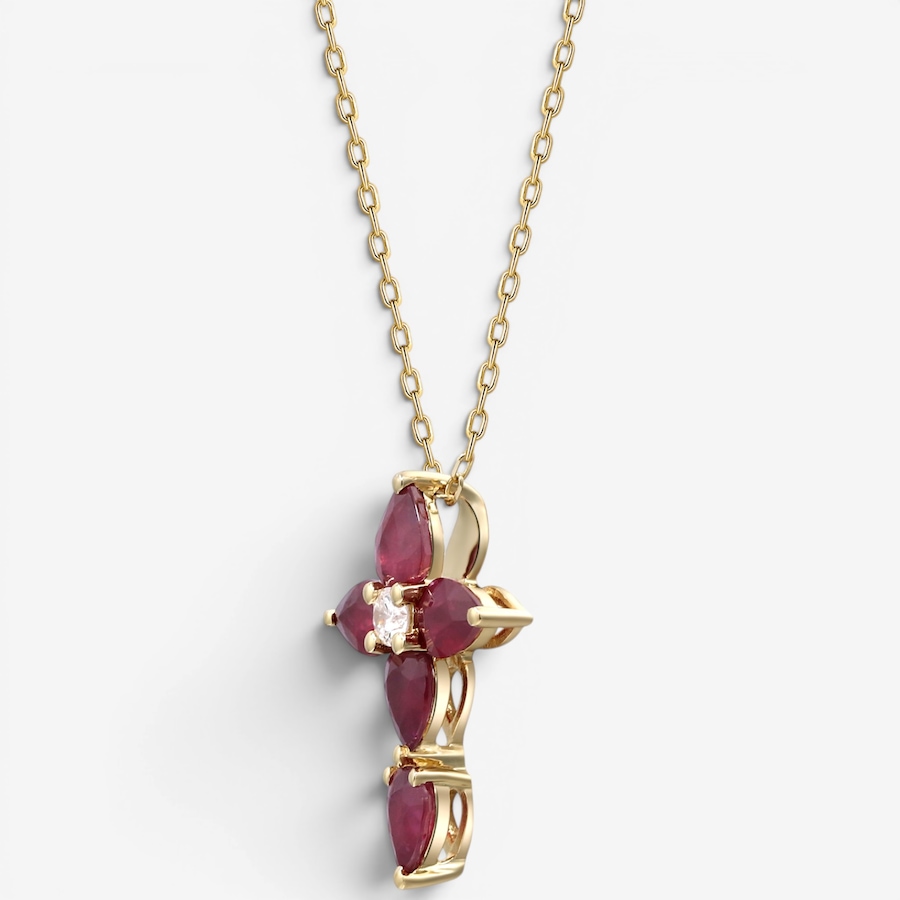 Image 756112_ALTMORE1.jpg, Product 756-112 / Price $799.99, Cirari 10K Yellow Gold Ruby Cross Pendant With Chain from Cirari on TSC.ca's Jewellery department