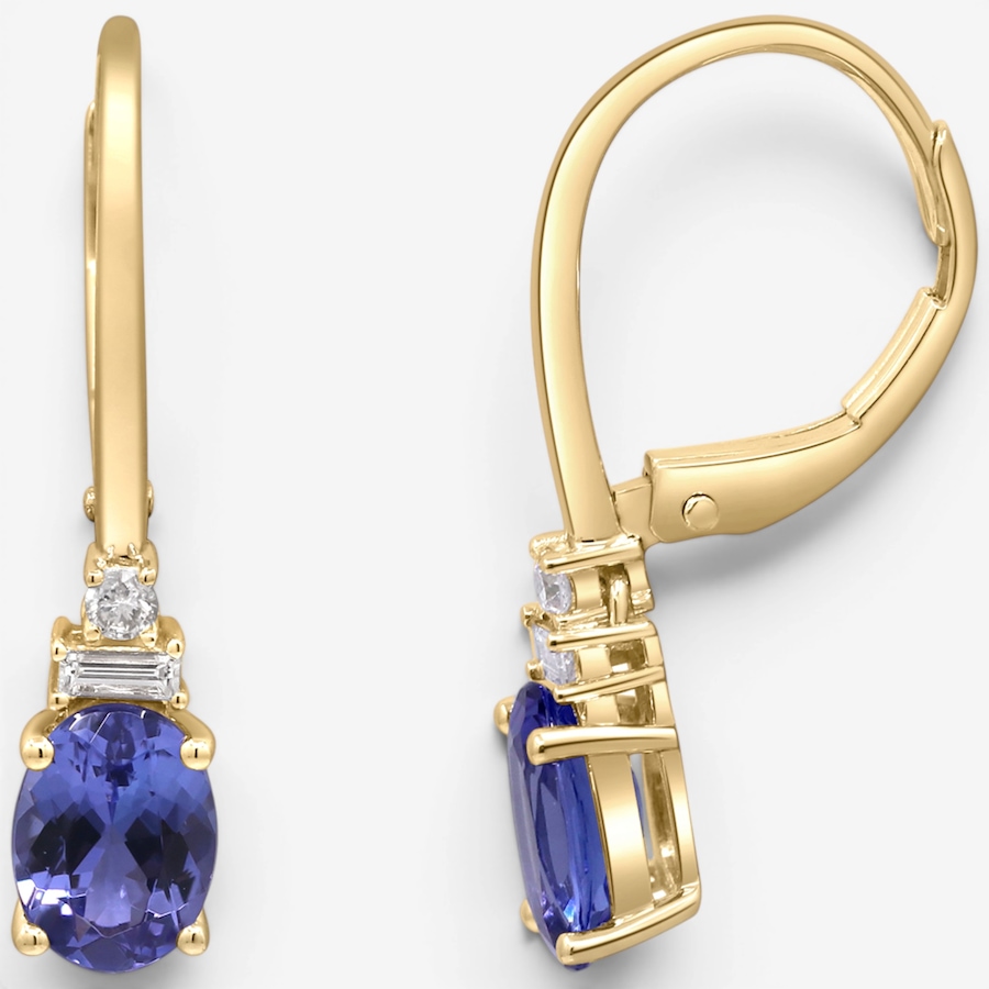 Image 756114_ALTMORE2.jpg, Product 756-114 / Price $799.99, Cirari 14K Yellow Gold Tanzanite & Diamond Leverback Earrings from Cirari on TSC.ca's Jewellery department