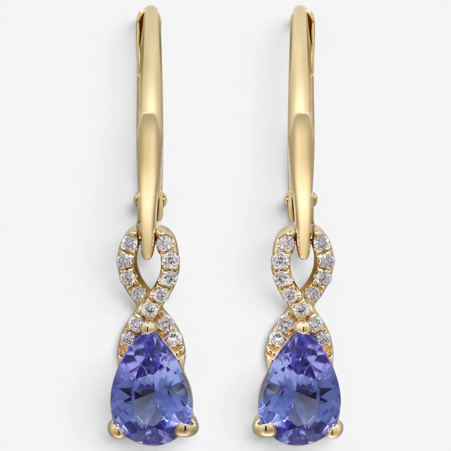 Image 756115.jpg, Product 756-115 / Price $1,599.99, Cirari 14K Yellow Gold Tanzanite & Diamond Leverback Earrings from Cirari on TSC.ca's Jewellery department