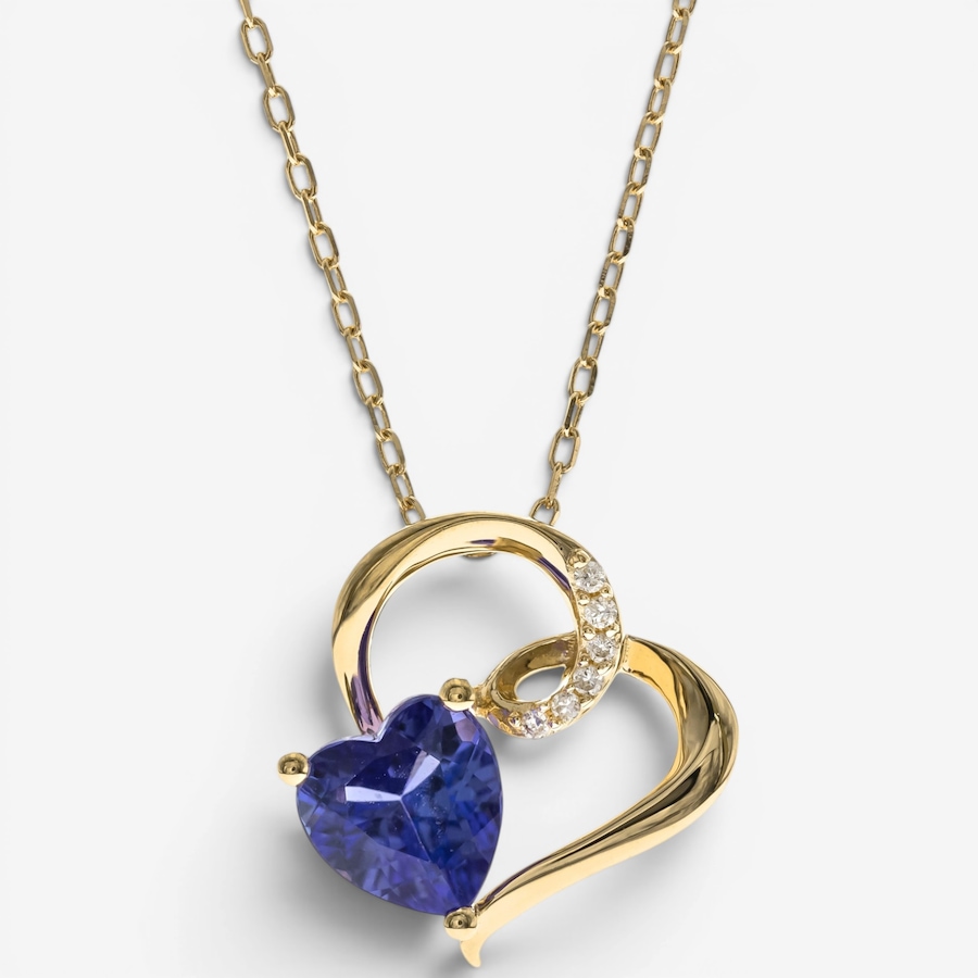 Image 756118.jpg, Product 756-118 / Price $1,299.99, Cirari 14K Yellow Gold Tanzanite & Diamond Heart Pendant With Chain from Cirari on TSC.ca's Jewellery department