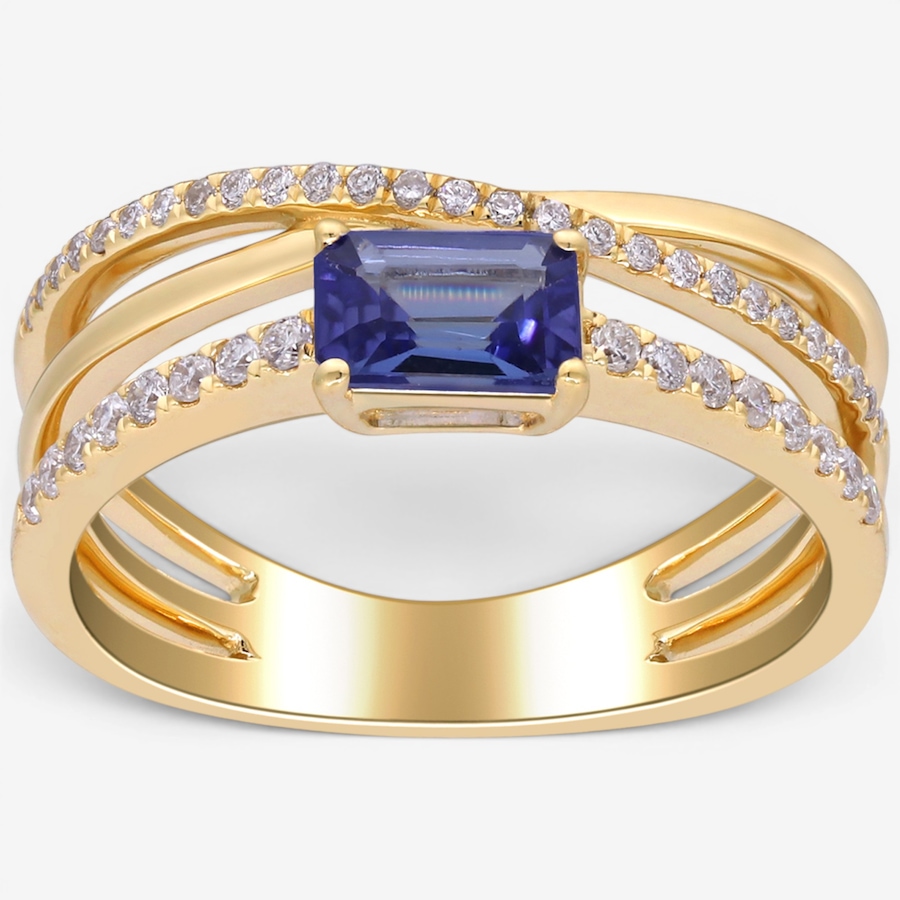 Image 756125_ALTMORE1.jpg, Product 756-125 / Price $2,499.99, Cirari 14K Yellow Gold Tanzanite & Diamond Crossover Ring from Cirari on TSC.ca's Jewellery department