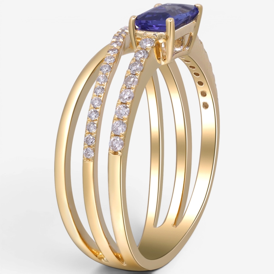 Image 756125_ALTMORE4.jpg, Product 756-125 / Price $2,499.99, Cirari 14K Yellow Gold Tanzanite & Diamond Crossover Ring from Cirari on TSC.ca's Jewellery department