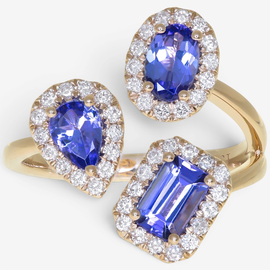 Image 756131.jpg, Product 756-131 / Price $2,699.99, Cirari 14K Yellow Gold Multi Shape Tanzanite & Diamond Ring from Cirari on TSC.ca's Jewellery department