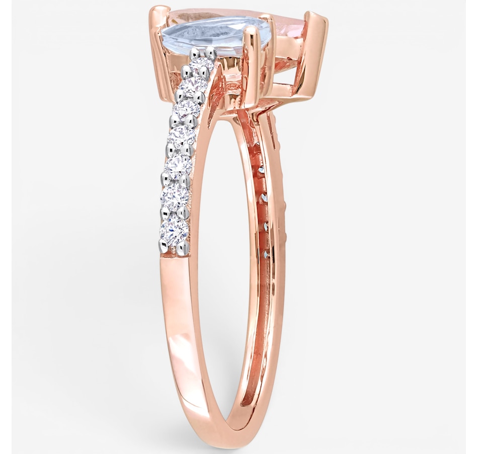 Image 756142_ALTMORE1.jpg, Product 756-142 / Price $719.90, Jewel of a Deal 14K Rose Gold Morganite, Aquamarine and Diamond Ring from Jewel of a Deal on TSC.ca's Jewellery department