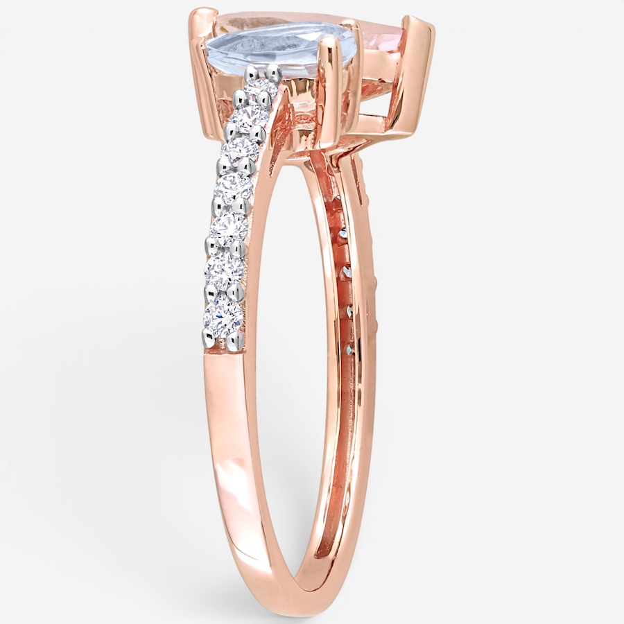 Image 756142_ALTMORE1.jpg, Product 756-142 / Price $719.90, Jewel of a Deal 14K Rose Gold Morganite, Aquamarine and Diamond Ring from Jewel of a Deal on TSC.ca's Jewellery department