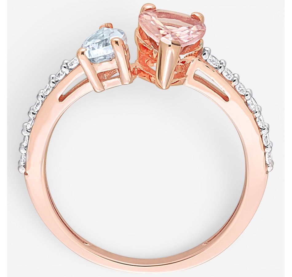 Image 756142_ALTMORE2.jpg, Product 756-142 / Price $719.90, Jewel of a Deal 14K Rose Gold Morganite, Aquamarine and Diamond Ring from Jewel of a Deal on TSC.ca's Jewellery department